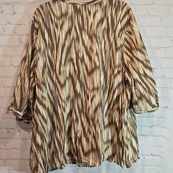 Catherines plus size 3X cotton brown top - Picture 7 of 9